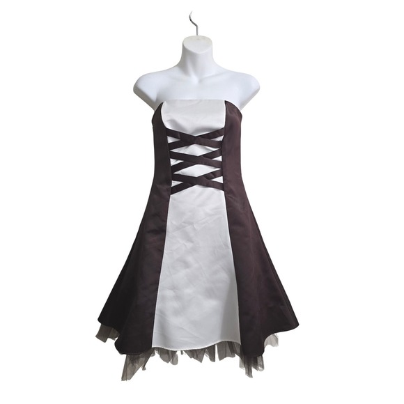 Jessica Mcclintock For Gunne Sax Dresses & Skirts - Jessica McClintock for Gunne Sax Satin Criss Cross Mini Formal Dress Sz 4